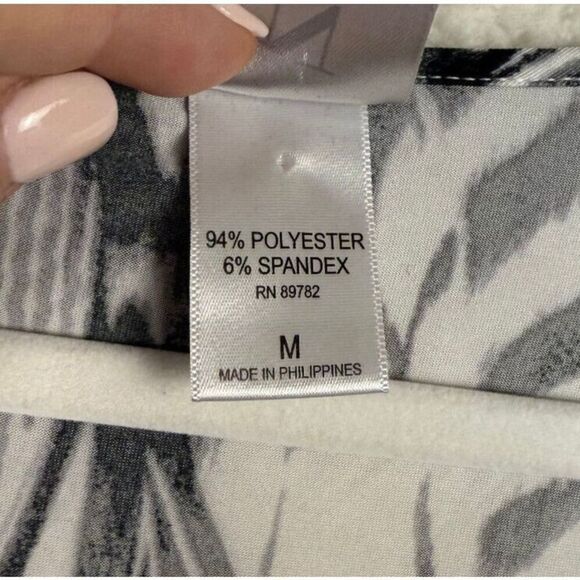 Natori Komono Black and White Midi Dress Slip On Size Medium - Picture 6 of 8